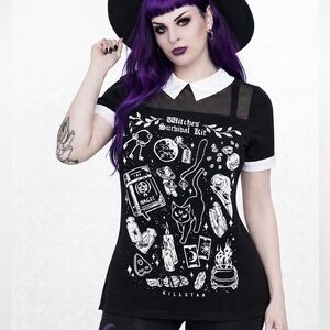Killstar Goth Punk Witch Survival Guide Tunic Top NWT